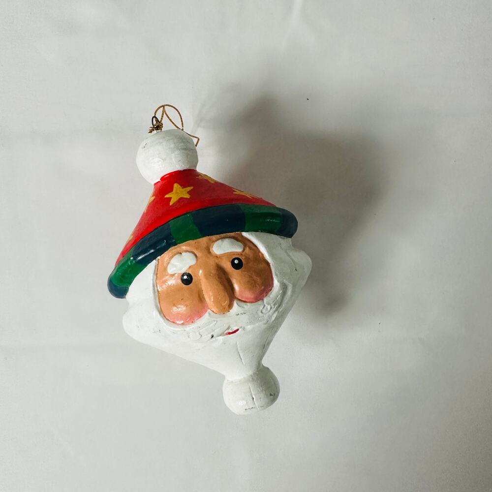 Vintage Wooden Santa Kris Kringle Christmas Tree Ornament